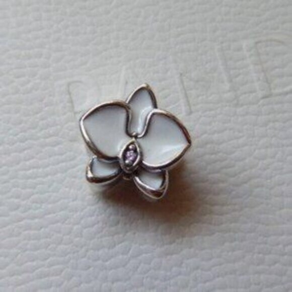 Pandora White Orchid Charm - Picture 2 of 4